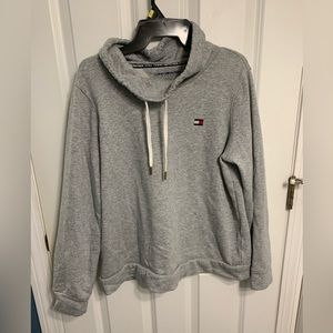 Tommy Hilfiger Sport Sweatshirt Womens Large Gray Sweater Cowl Neck Pullover